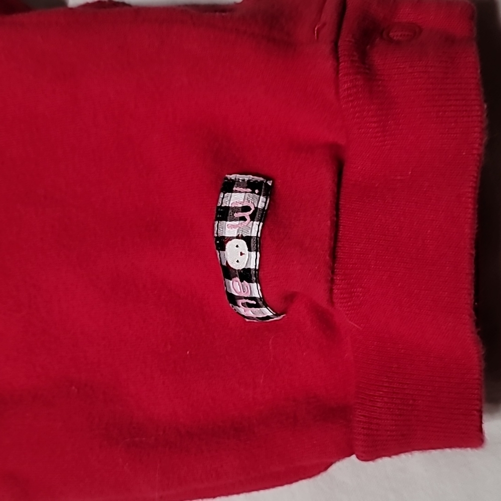 Children girls red jersey jumpsuit with kitty 12 month - Picture 2 of 8
